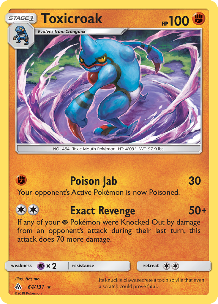 Toxicroak (64/131) [Sun & Moon: Forbidden Light] | Dumpster Cat Games