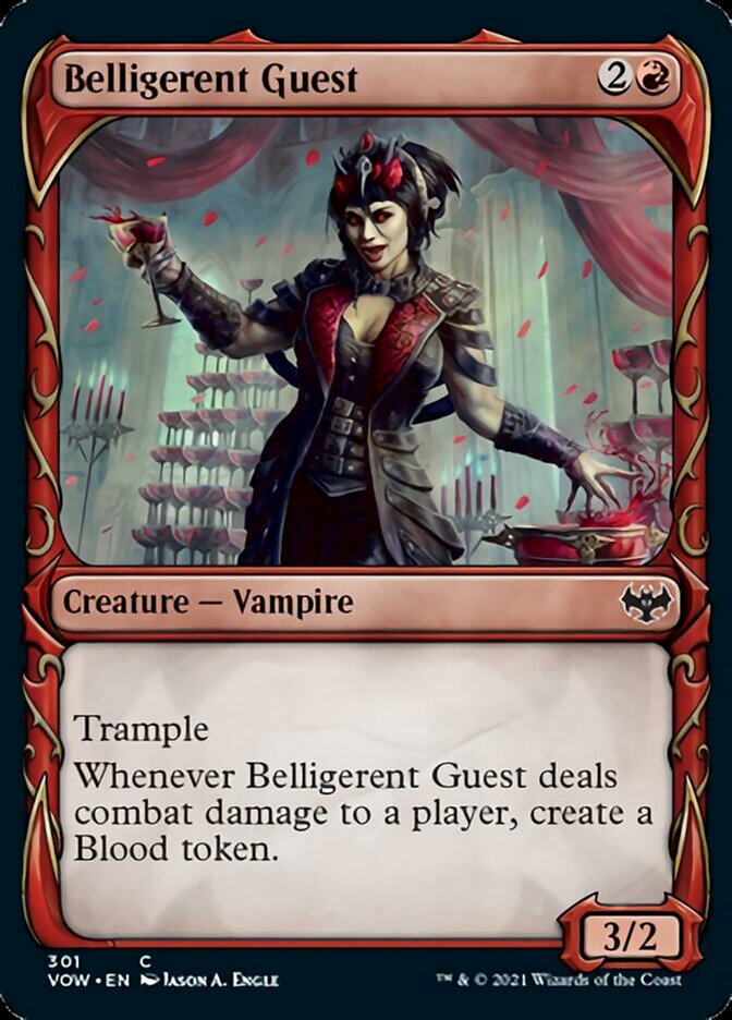 Belligerent Guest (Showcase Fang Frame) [Innistrad: Crimson Vow] | Dumpster Cat Games