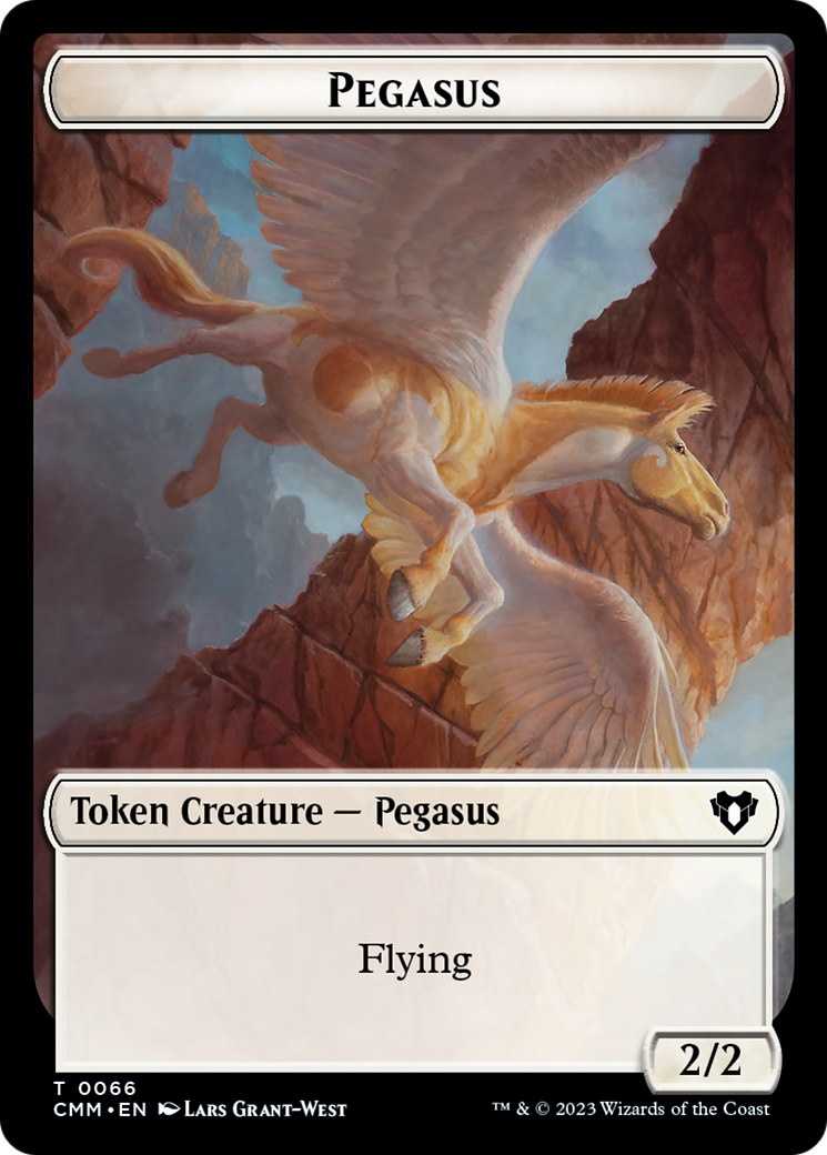 Copy (54) // Pegasus Double-Sided Token [Commander Masters Tokens] | Dumpster Cat Games