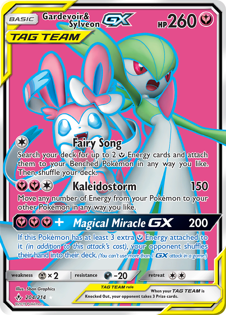 Gardevoir & Sylveon GX (204/214) [Sun & Moon: Unbroken Bonds] | Dumpster Cat Games
