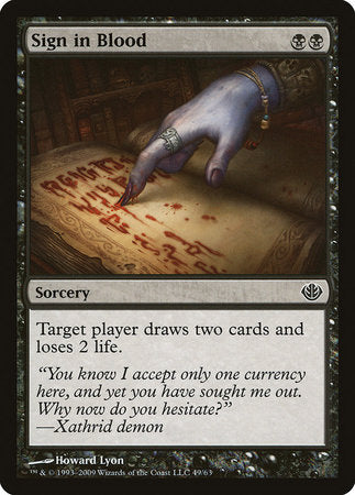 Sign in Blood [Duel Decks: Garruk vs. Liliana] | Dumpster Cat Games