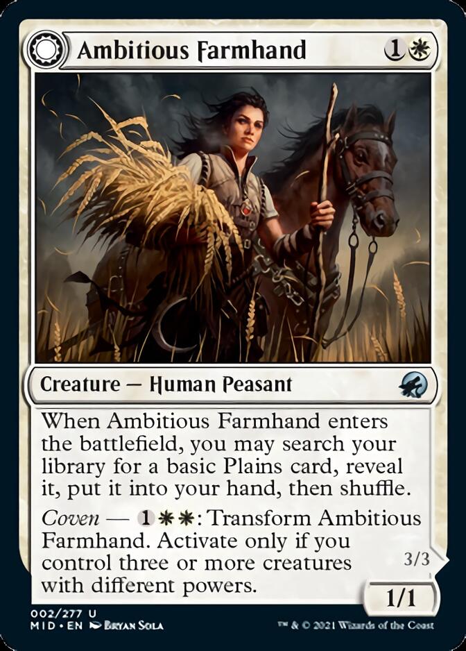 Ambitious Farmhand // Seasoned Cathar [Innistrad: Midnight Hunt] | Dumpster Cat Games