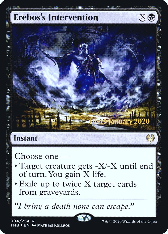Erebos's Intervention [Theros Beyond Death Prerelease Promos] | Dumpster Cat Games