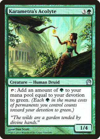 Karametra's Acolyte [Theros Promos] | Dumpster Cat Games