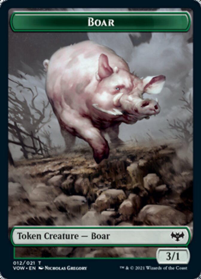 Boar Token [Innistrad: Crimson Vow Tokens] | Dumpster Cat Games