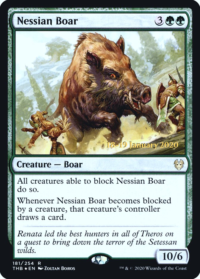 Nessian Boar [Theros Beyond Death Prerelease Promos] | Dumpster Cat Games