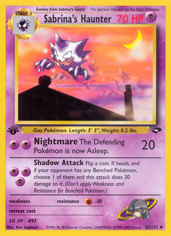 Sabrina's Haunter (55/132) [Gym Challenge 1st Edition] | Dumpster Cat Games