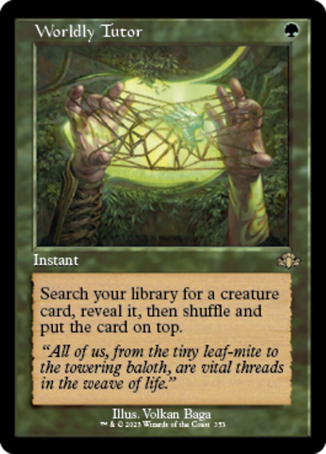 Worldly Tutor (Retro) [Dominaria Remastered] | Dumpster Cat Games