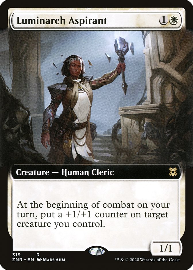 Luminarch Aspirant (Extended Art) [Zendikar Rising] | Dumpster Cat Games
