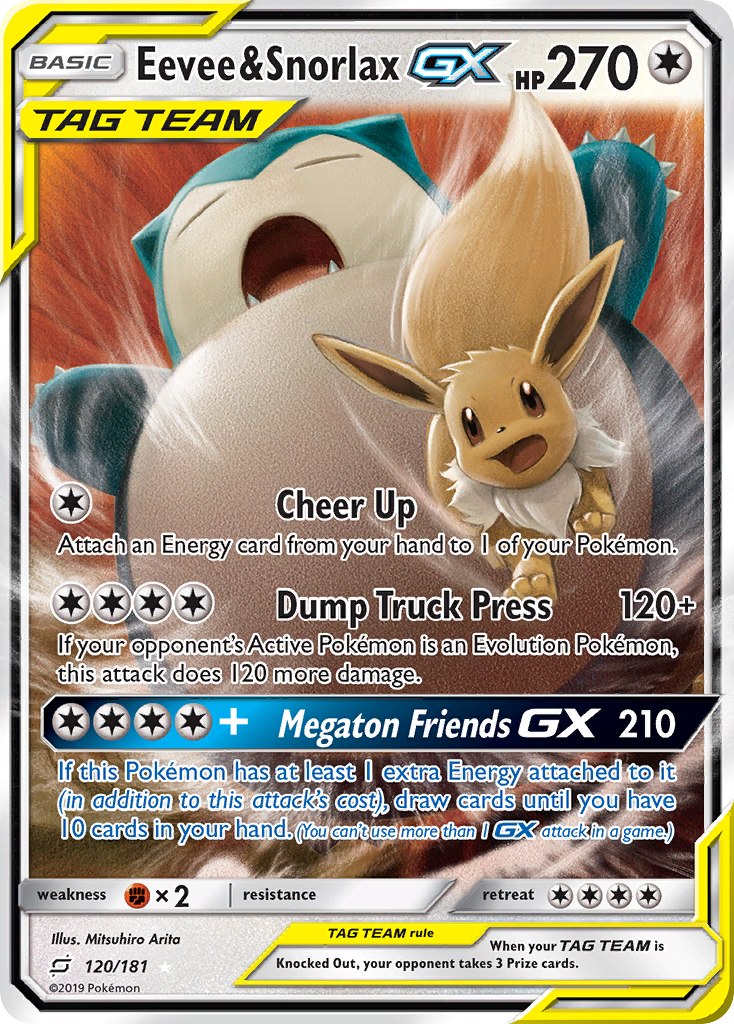 Eevee & Snorlax GX (120/181) [Sun & Moon: Team Up] | Dumpster Cat Games