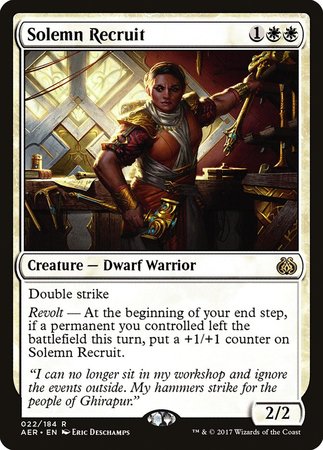 Solemn Recruit [Aether Revolt] | Dumpster Cat Games