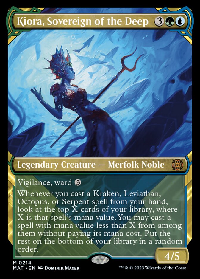 Kiora, Sovereign of the Deep (Showcase Halo Foil) [March of the Machine: The Aftermath] | Dumpster Cat Games