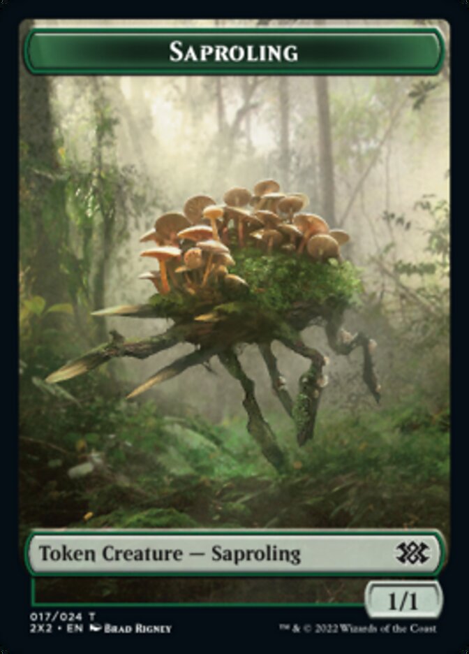 Saproling // Phyrexian Golem Double-sided Token [Double Masters 2022 Tokens] | Dumpster Cat Games