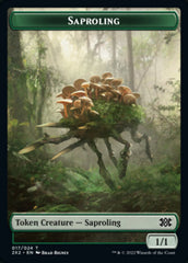 Saproling // Phyrexian Golem Double-sided Token [Double Masters 2022 Tokens] | Dumpster Cat Games