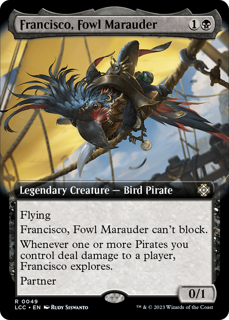 Francisco, Fowl Marauder (Extended Art) [The Lost Caverns of Ixalan Commander] | Dumpster Cat Games