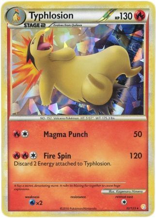 Typhlosion (32/123) (Cracked Ice Holo) [HeartGold & SoulSilver: Base Set] | Dumpster Cat Games