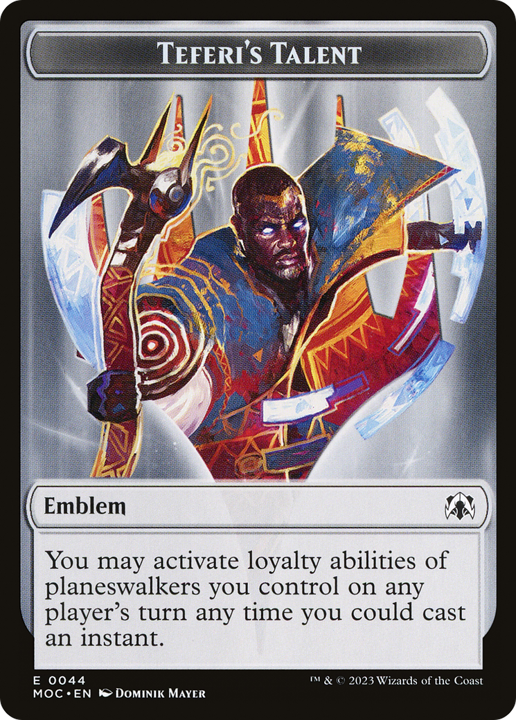 Elemental (02) // Teferi's Talent Emblem Double-Sided Token [March of the Machine Commander Tokens] | Dumpster Cat Games
