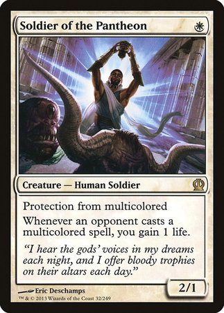 Soldier of the Pantheon [Theros] | Dumpster Cat Games