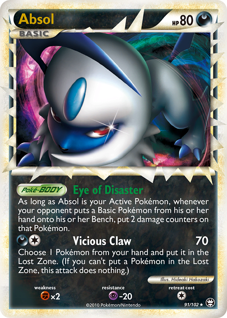 Absol (91/102) [HeartGold & SoulSilver: Triumphant] | Dumpster Cat Games