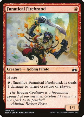 Fanatical Firebrand [Rivals of Ixalan] | Dumpster Cat Games