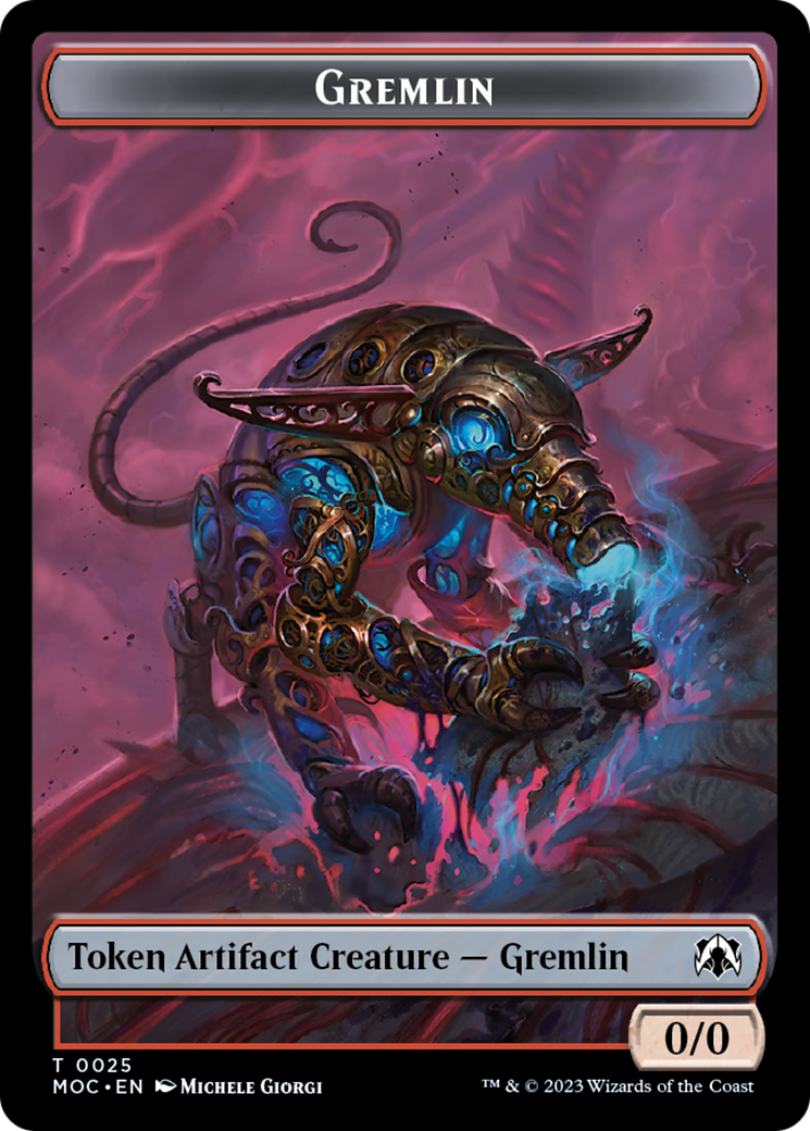 Treasure // Gremlin Double-Sided Token [March of the Machine Commander Tokens] | Dumpster Cat Games