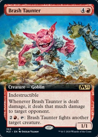 Brash Taunter (Extended Art) [Core Set 2021] | Dumpster Cat Games