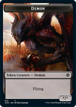 Demon // Demon Double-Sided Token [Starter Commander Decks] | Dumpster Cat Games