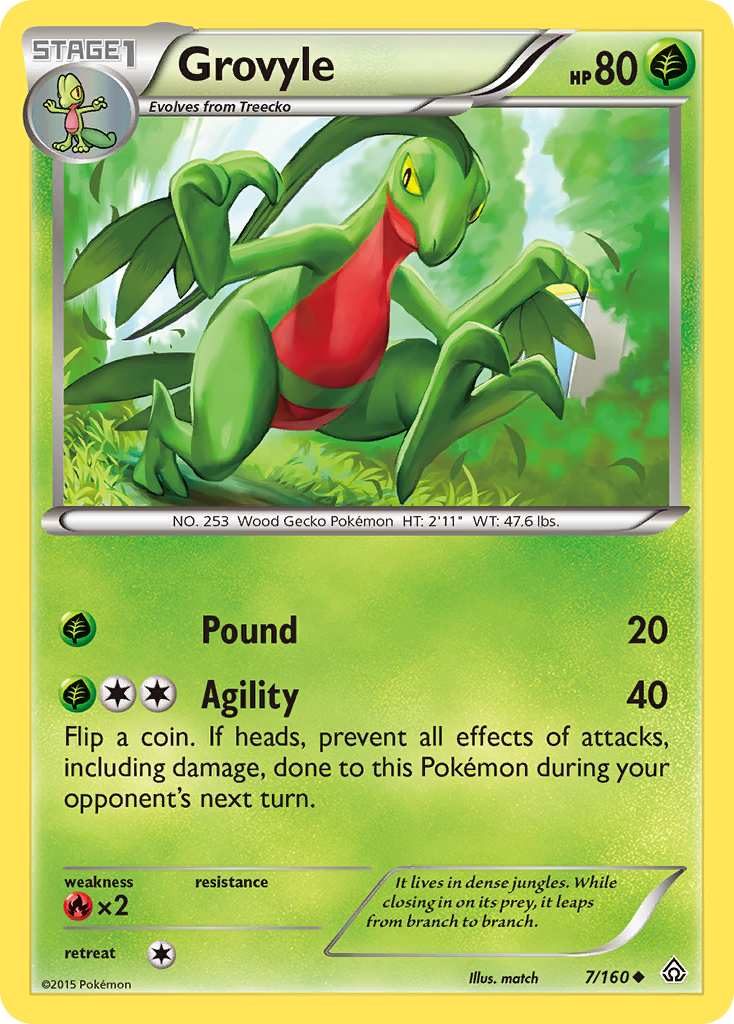 Grovyle (7/160) [XY: Primal Clash] | Dumpster Cat Games