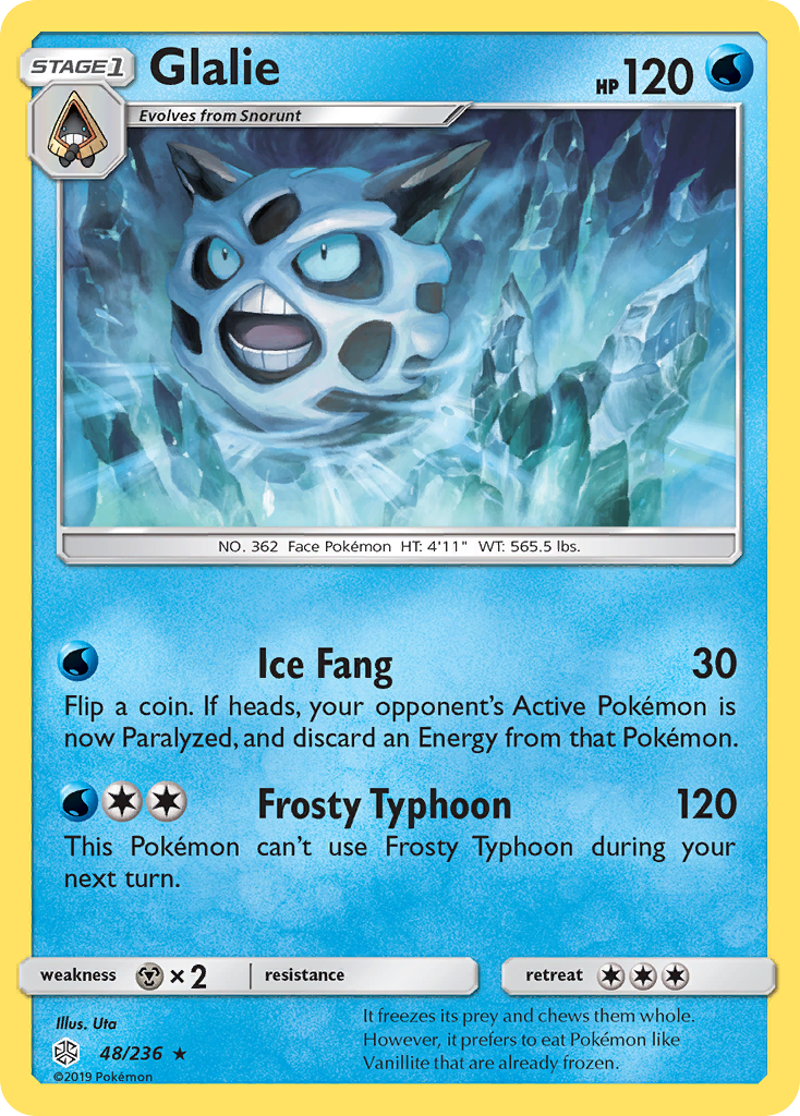 Glalie (48/236) [Sun & Moon: Cosmic Eclipse] | Dumpster Cat Games