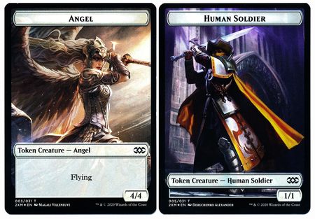 Angel // Human Soldier Double-sided Token [Double Masters Tokens] | Dumpster Cat Games