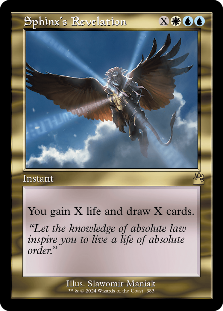 Sphinx's Revelation (Retro Frame) [Ravnica Remastered] | Dumpster Cat Games