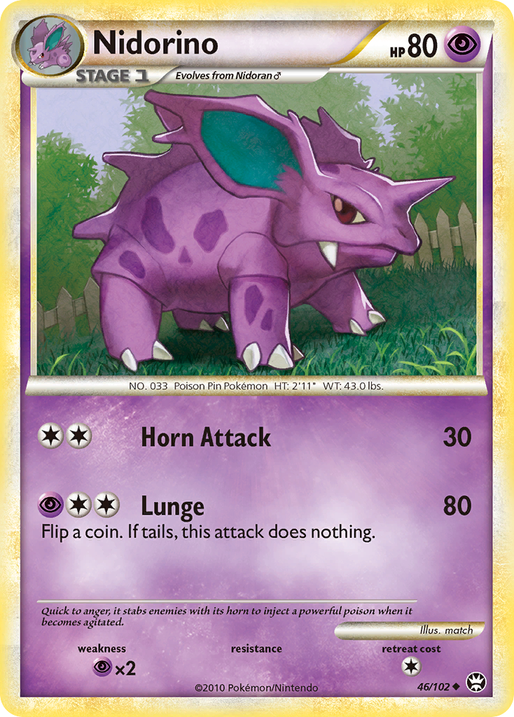 Nidorino (46/102) [HeartGold & SoulSilver: Triumphant] | Dumpster Cat Games
