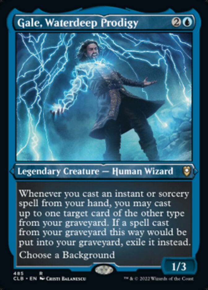 Gale, Waterdeep Prodigy (Foil Etched) [Commander Legends: Battle for Baldur's Gate] | Dumpster Cat Games