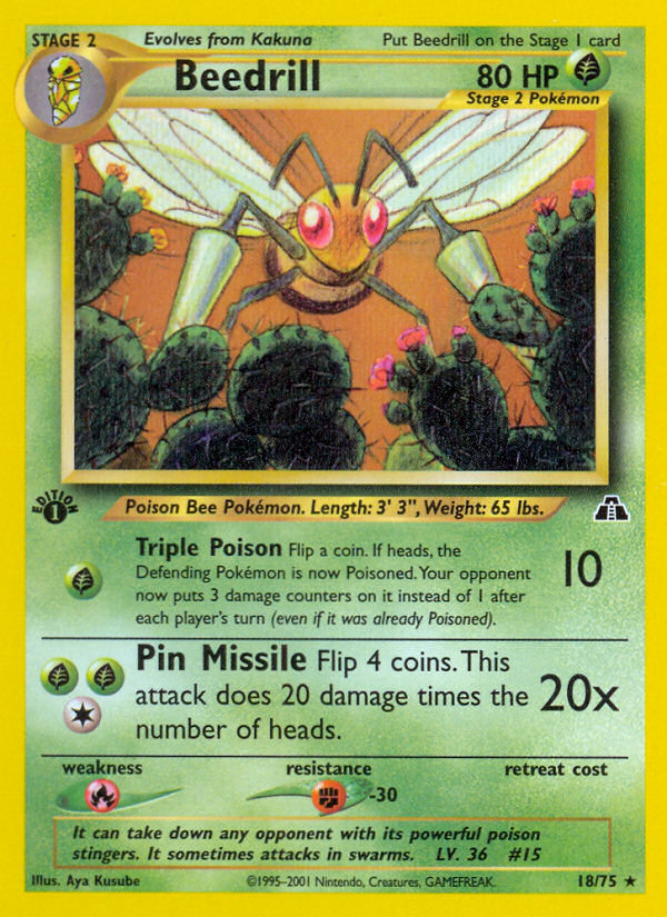 Beedrill (18/75) [Neo Discovery 1st Edition] | Dumpster Cat Games