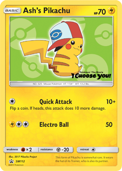 Ash's Pikachu (SM112) [Sun & Moon: Black Star Promos] | Dumpster Cat Games