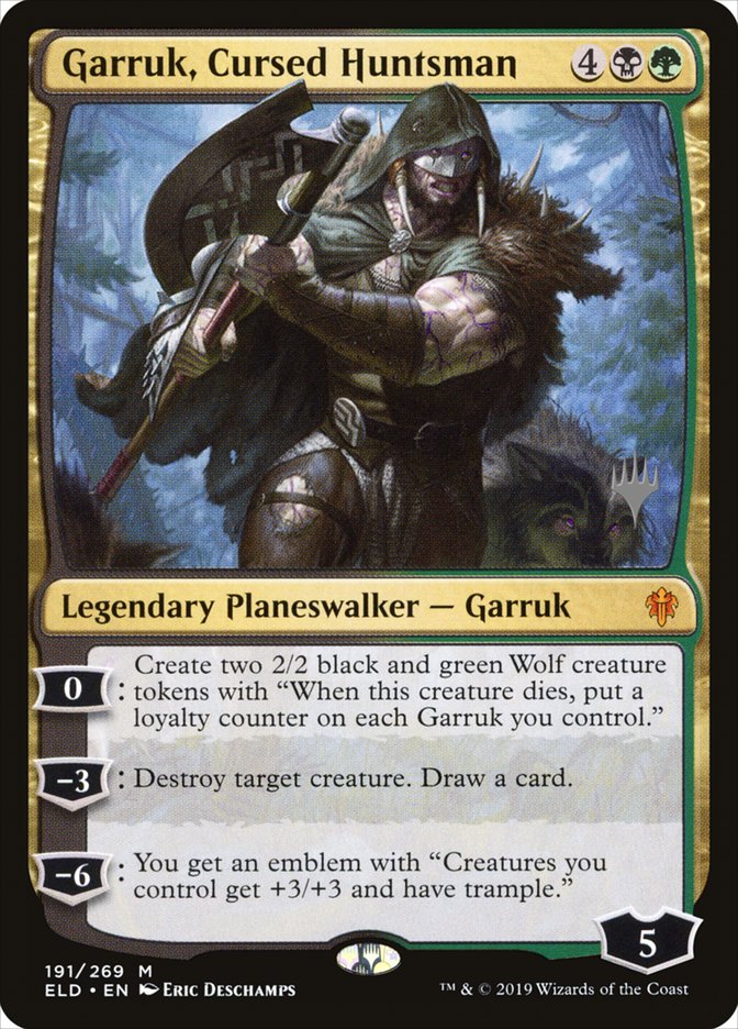 Garruk, Cursed Huntsman (Promo Pack) [Throne of Eldraine Promos] | Dumpster Cat Games