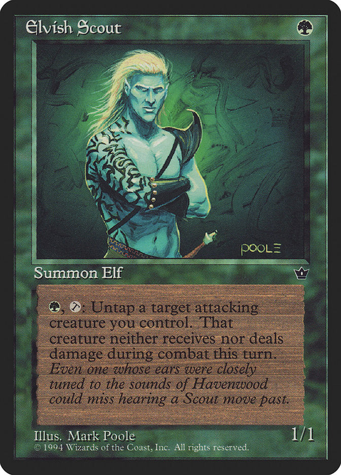 Elvish Scout (Mark Poole) [Fallen Empires] | Dumpster Cat Games