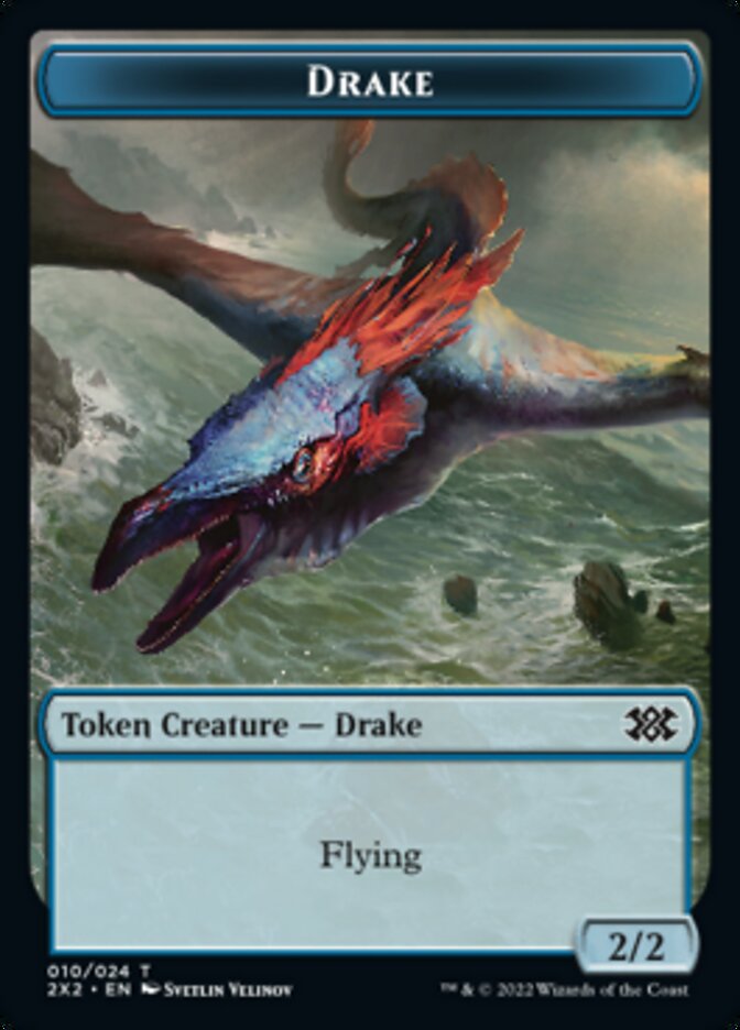 Drake // Angel Double-sided Token [Double Masters 2022 Tokens] | Dumpster Cat Games