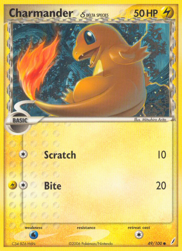 Charmander (49/100) (Delta Species) [EX: Crystal Guardians] | Dumpster Cat Games