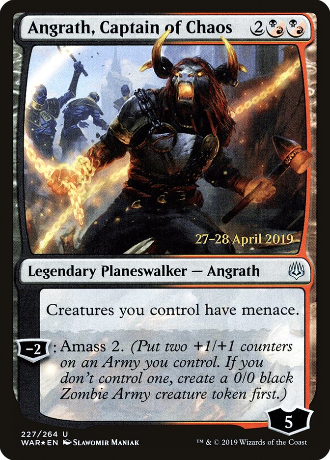 Angrath, Captain of Chaos  [War of the Spark Prerelease Promos] | Dumpster Cat Games