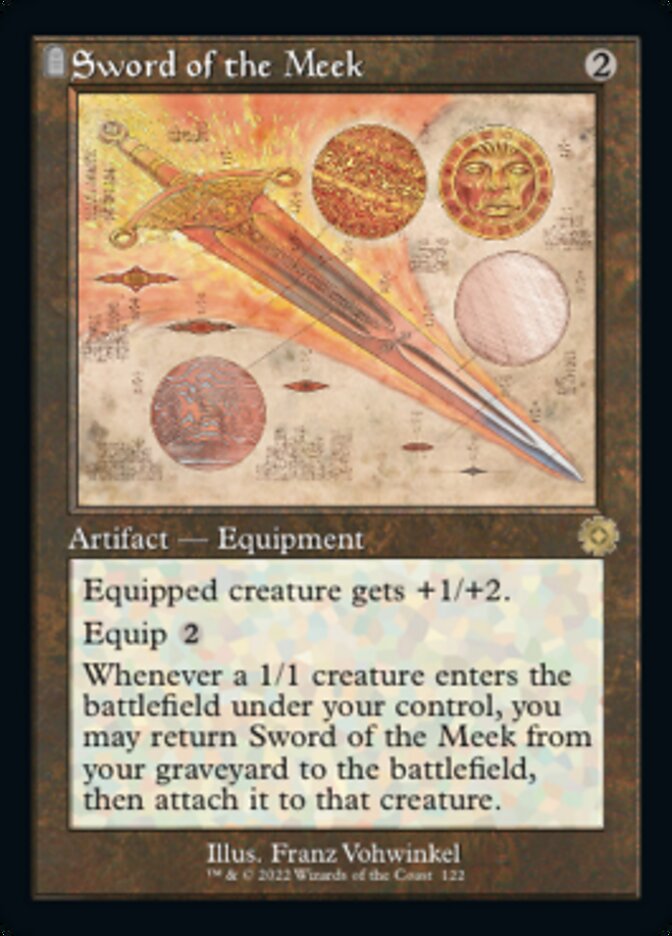 Sword of the Meek (Retro Schematic) [The Brothers' War Retro Artifacts] | Dumpster Cat Games
