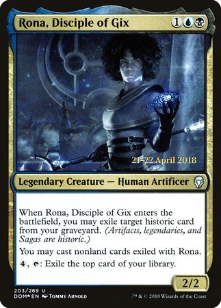 Rona, Disciple of Gix [Dominaria Promos] | Dumpster Cat Games