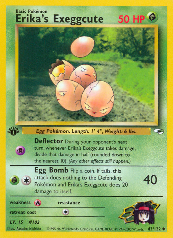 Erika's Exeggcute (43/132) [Gym Heroes 1st Edition] | Dumpster Cat Games