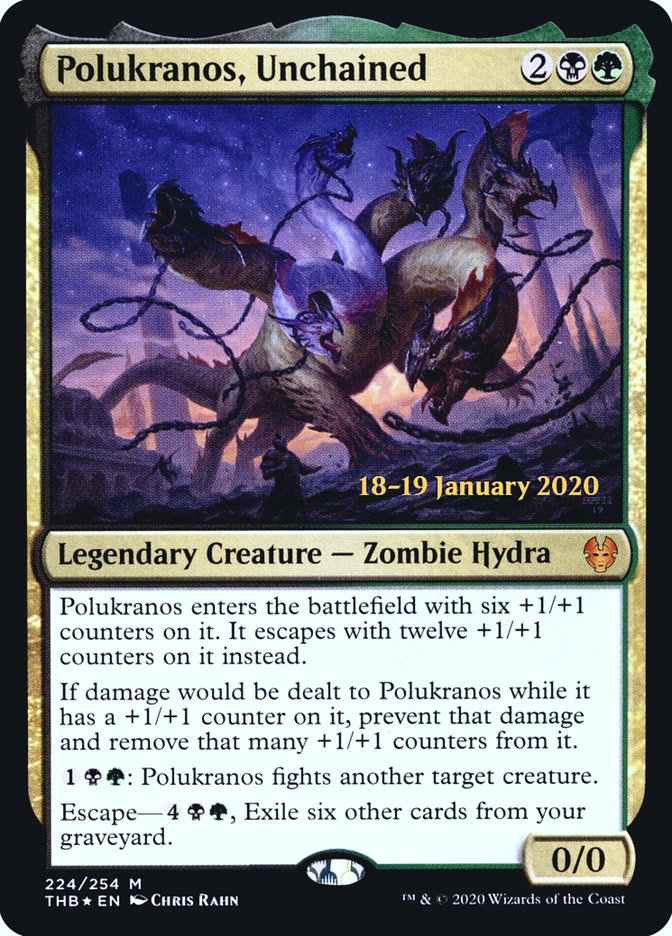 Polukranos, Unchained [Theros Beyond Death Prerelease Promos] | Dumpster Cat Games