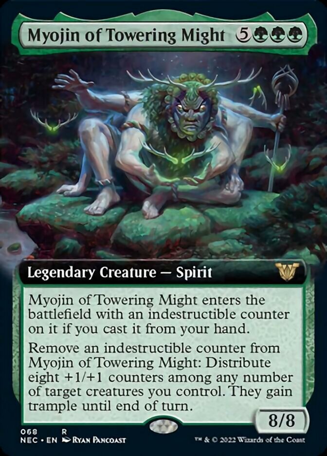 Myojin of Towering Might (Extended) [Kamigawa: Neon Dynasty Commander] | Dumpster Cat Games