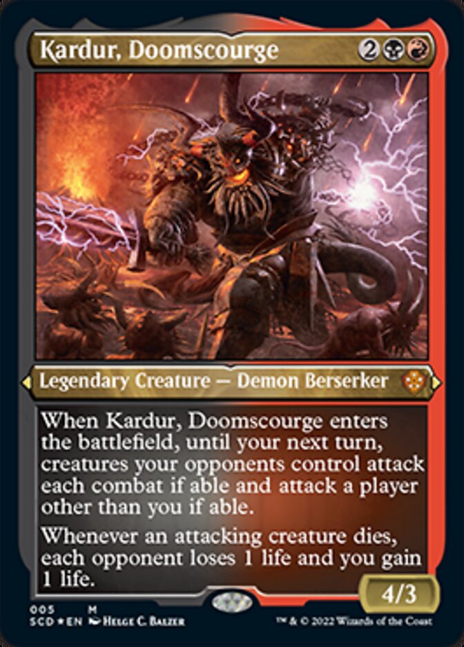 Kardur, Doomscourge (Foil Etched) [Starter Commander Decks] | Dumpster Cat Games