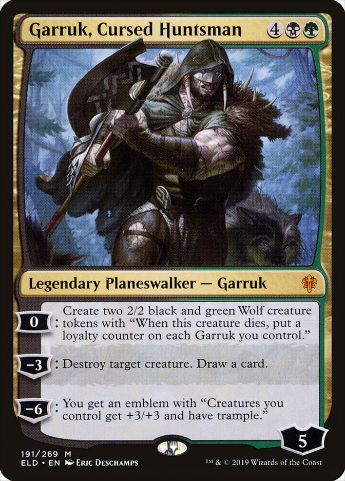 Garruk, Cursed Huntsman [Throne of Eldraine] | Dumpster Cat Games
