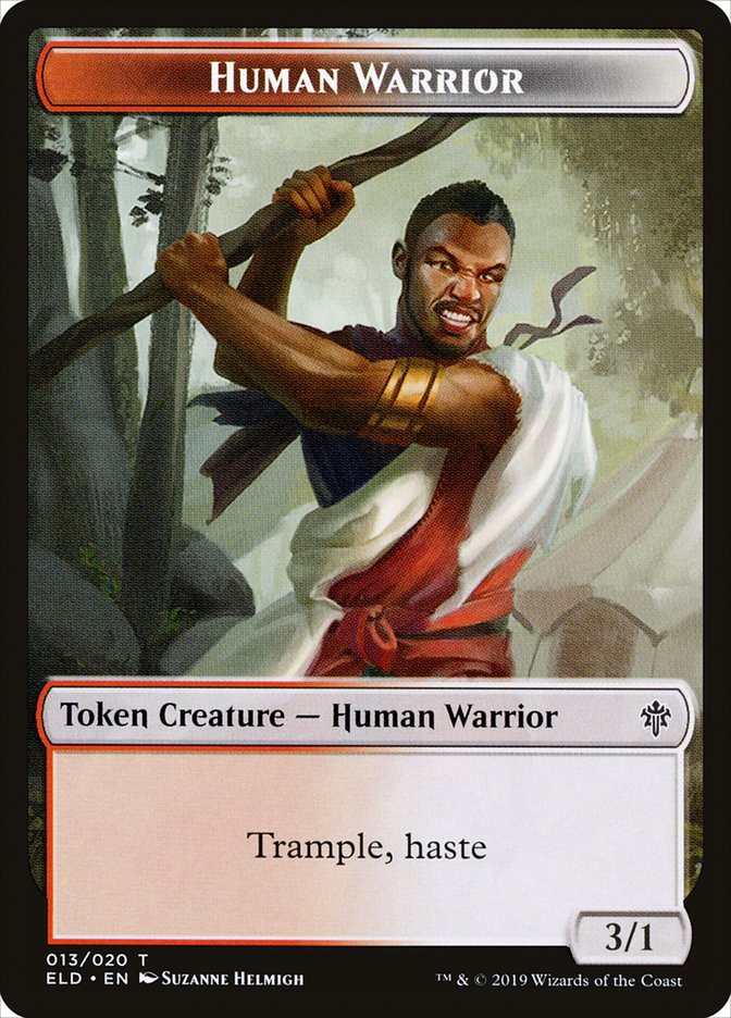 Human Warrior [Throne of Eldraine Tokens] | Dumpster Cat Games