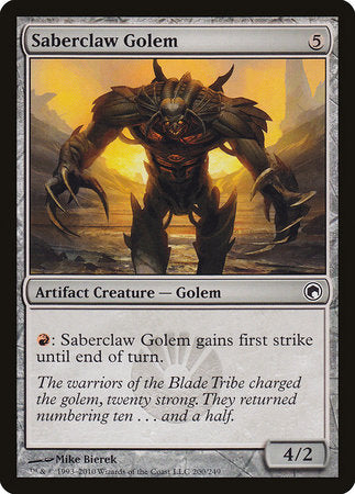 Saberclaw Golem [Scars of Mirrodin] | Dumpster Cat Games