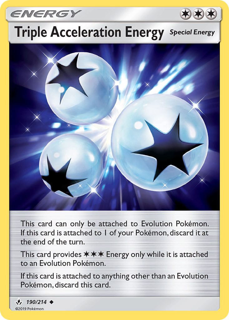Triple Acceleration Energy (190/214) [Sun & Moon: Unbroken Bonds] | Dumpster Cat Games